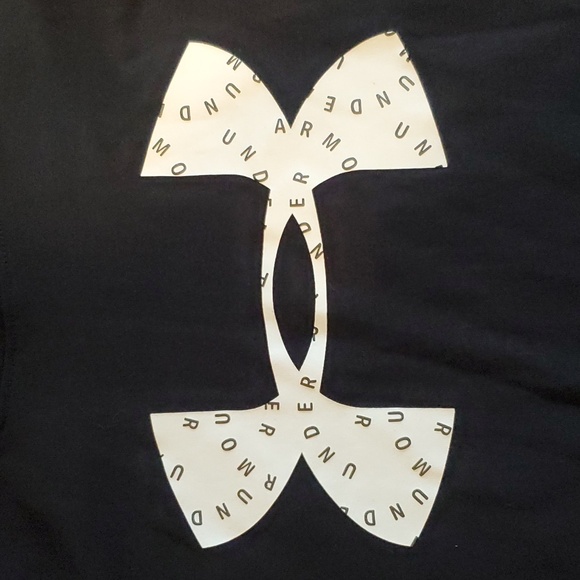 Under Armour Big Girls Favorites Jersey Hoodie Size L Loose Fit Black White - Picture 6 of 11